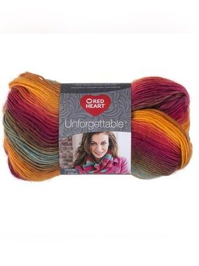 Red Heart Unforgettable Multicolor Yarn - Sunset - No tags